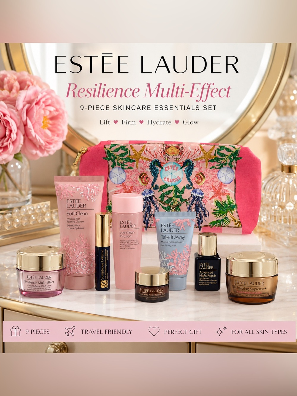 NWOT Estée Lauder Resilience Multi-Effect 9-Piece Skincare Gift Set